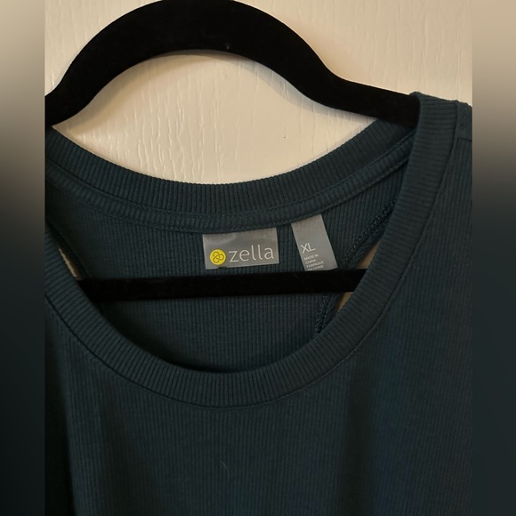 Zella Turquoise Ribbed Racerback Tank | Size XL - Picture 3 of 3